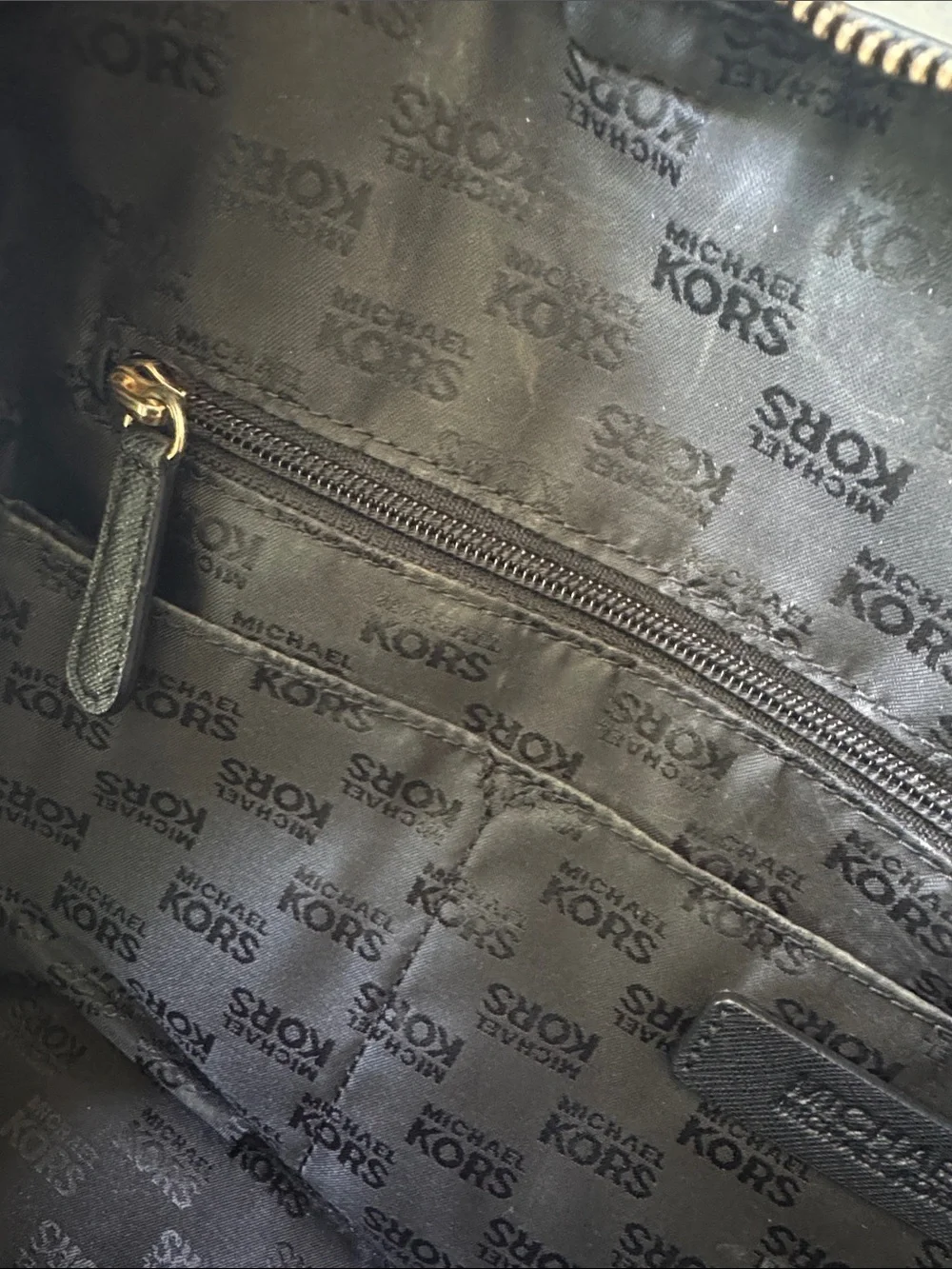 Michael Kors Black Leather Dome Satchel with Gold Hardware